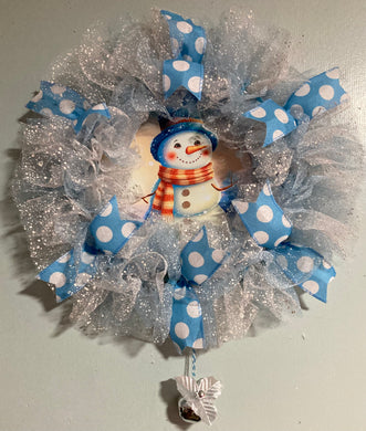 Snowman With Jingle Bell Wreath