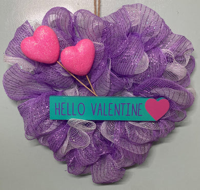 Purple Valentine Heart Wreath