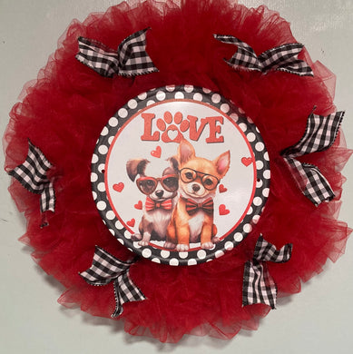 Valentines Puppy Love Wreath