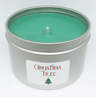 8 ounce tin Christmas Tree scented candle