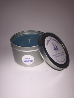 8 ounce tin Cool Water scented candle