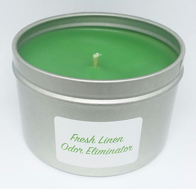 8 ounce Fresh Linen Odor Eliminator scented candle